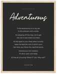 Adventurous Word of Intention Framed print 30x40 cm / 12x16″ Wood frame Carbon paper