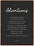 Adventurous Word of Intention Framed print A3 (29.7 x 42 cm) Dark wood frame Carbon paper