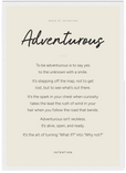 Adventurous Word of Intention Framed print A3 (29.7 x 42 cm) White frame Linen paper