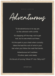 Adventurous Word of Intention Framed print A3 (29.7 x 42 cm) Wood frame Carbon paper