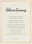 Adventurous Word of Intention Framed print A3 (29.7 x 42 cm) Wood frame Linen paper