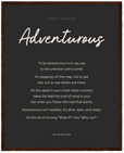 Adventurous Word of Intention Framed print 40x50 cm / 16x20″ Dark wood frame Carbon paper