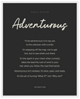 Adventurous Word of Intention Framed print 40x50 cm / 16x20″ White frame Carbon paper