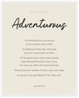 Adventurous Word of Intention Framed print 40x50 cm / 16x20″ White frame Linen paper