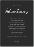 Adventurous Word of Intention Framed print A2 (42 x 59.4 cm) Black frame Carbon paper