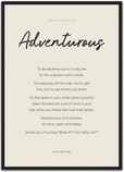 Adventurous Word of Intention Framed print A2 (42 x 59.4 cm) Black frame Linen paper
