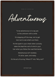 Adventurous Word of Intention Framed print A2 (42 x 59.4 cm) Dark wood frame Carbon paper