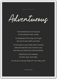 Adventurous Word of Intention Framed print A2 (42 x 59.4 cm) White frame Carbon paper