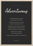 Adventurous Word of Intention Framed print A2 (42 x 59.4 cm) Wood frame Carbon paper
