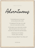 Adventurous Word of Intention Framed print A2 (42 x 59.4 cm) Wood frame Linen paper