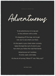 Adventurous Word of Intention Framed print 50x70 cm / 20x28″ Black frame Carbon paper