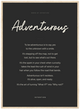 Adventurous Word of Intention Framed print 50x70 cm / 20x28″ Wood frame Carbon paper