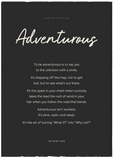 Adventurous Word of Intention Framed print A1 (59.4 x 84.1 cm) Black frame Carbon paper