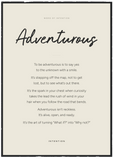 Adventurous Word of Intention Framed print A1 (59.4 x 84.1 cm) Black frame Linen paper