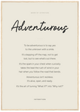 Adventurous Word of Intention Framed print A1 (59.4 x 84.1 cm) Wood frame Linen paper