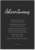 Adventurous Word of Intention Framed print 70x100 cm / 28x40″ Black frame Carbon paper