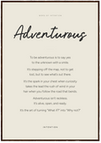 Adventurous Word of Intention Framed print 70x100 cm / 28x40″ Dark wood frame Linen paper