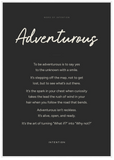 Adventurous Word of Intention Framed print 70x100 cm / 28x40″ White frame Carbon paper