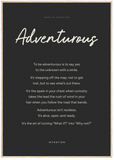 Adventurous Word of Intention Framed print 70x100 cm / 28x40″ Wood frame Carbon paper