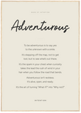 Adventurous Word of Intention Framed print 70x100 cm / 28x40″ Wood frame Linen paper