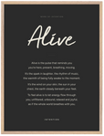Alive Word of Intention Framed print 60x80 cm / 24x32″ Wood frame Carbon paper
