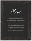 Alive Word of Intention Framed print 13x18 cm / 5x7″ Black frame Carbon paper