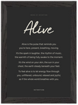 Alive Word of Intention Framed print 21x29.7 cm / 8x12" Black frame Carbon paper