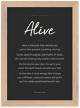 Alive Word of Intention Framed print 21x29.7 cm / 8x12" Wood frame Carbon paper