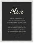 Alive Word of Intention Framed print 30x40 cm / 12x16″ White frame Carbon paper
