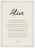 Alive Word of Intention Framed print A3 (29.7 x 42 cm) White frame Linen paper
