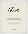 Alive Word of Intention Framed print 40x50 cm / 16x20″ White frame Linen paper