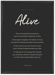 Alive Word of Intention Framed print A2 (42 x 59.4 cm) Black frame Carbon paper