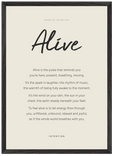 Alive Word of Intention Framed print A2 (42 x 59.4 cm) Black frame Linen paper