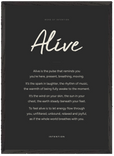 Alive Word of Intention Framed print 50x70 cm / 20x28″ Black frame Carbon paper
