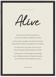 Alive Word of Intention Framed print 50x70 cm / 20x28″ Black frame Linen paper
