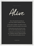 Alive Word of Intention Framed print 50x70 cm / 20x28″ White frame Carbon paper