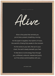 Alive Word of Intention Framed print 50x70 cm / 20x28″ Wood frame Carbon paper