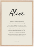 Alive Word of Intention Framed print 50x70 cm / 20x28″ Wood frame Linen paper