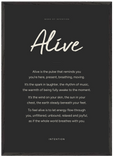 Alive Word of Intention Framed print A1 (59.4 x 84.1 cm) Black frame Carbon paper