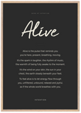 Alive Word of Intention Framed print 70x100 cm / 28x40″ Wood frame Carbon paper