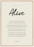 Alive Word of Intention Framed print 70x100 cm / 28x40″ Wood frame Linen paper