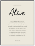 Alive Word of Intention Framed print 60x80 cm / 24x32″ Black frame Linen paper