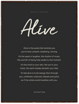 Alive Word of Intention Framed print 60x80 cm / 24x32″ Dark wood frame Carbon paper