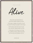 Alive Word of Intention Framed print 60x80 cm / 24x32″ Dark wood frame Linen paper