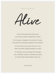 Alive Word of Intention Framed print 60x80 cm / 24x32″ White frame Linen paper