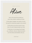 Alive Word of Intention Framed print 13x18 cm / 5x7″ White frame Linen paper
