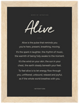Alive Word of Intention Framed print 13x18 cm / 5x7″ Wood frame Carbon paper