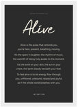 Alive Word of Intention Framed print 21x29.7 cm / 8x12" White frame Carbon paper