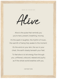 Alive Word of Intention Framed print 21x29.7 cm / 8x12" Wood frame Linen paper