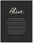 Alive Word of Intention Framed print 30x40 cm / 12x16″ Black frame Carbon paper